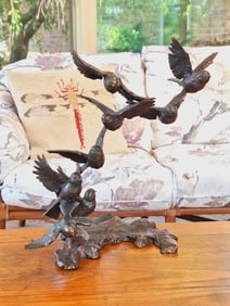 Mark Hopkins Bronze Birds Sculpture