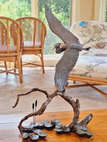 Mark Hopkins Bronze Crane Sculpture