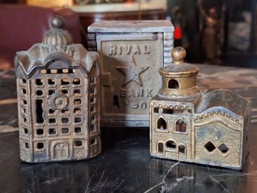 3 Cast Iron Banks