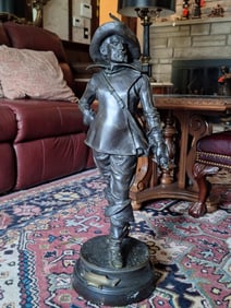 Edouard Drouot Le Bretteur Bronze Sculpture