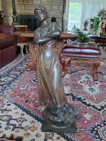 A.J. Scotte "La Moisson" Bronze Sculpture, 1906