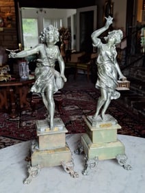 A. Moreau Statues: Apprivoiseuse & Enfant