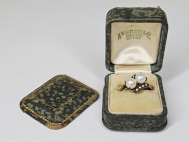 3.43 Grams 14KT Gold & Pearl Antique Ring