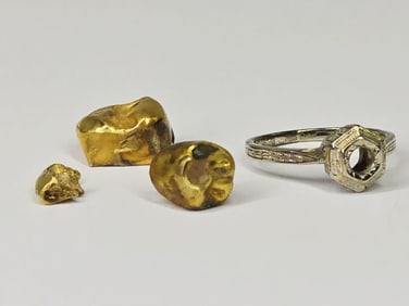 2.70g 10Kt Gold Ring & 3.83g 16KT Gold Teeth