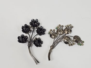 1.25 OZT Sterling Silver Brooches: Coro Craft