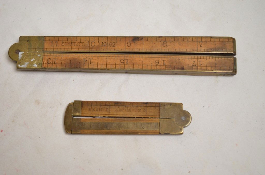 2 Stanley Box Wood Folding Rules: Stanley number 62 24" and a Stanley number 36 6".