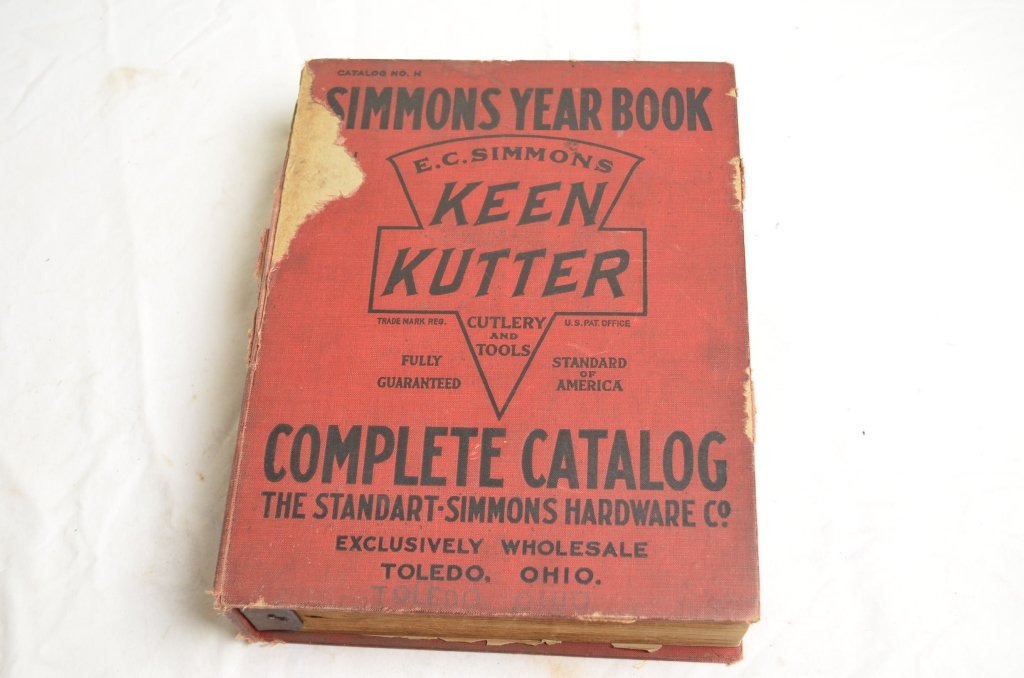 E.C. Simmons Keen Kutter 1913 Yearbook Catalog: E.C. Simmons Keen Kutter 1913 yearbook catalog. Has some spine damage. Complete hardware catalog. There are 2,826 pages ranging in everything from tin ware, hardware, show cases, law, garden, tools, p