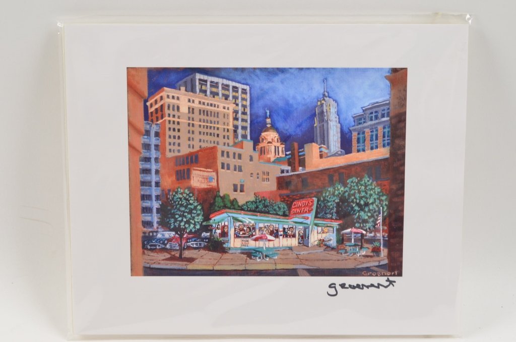 Diane Allen Groenert signed Cindy's Diner: Contact Pak Mail (260) 637-4809 for shipping quote prior to bidding. We do not combine multiple lots for shipping as the packages are sealed and labeled immediately after the item is sold. This is a s