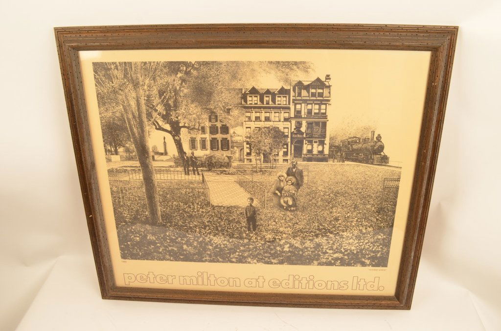 Peter Milton @ Editions ltd.: Contact Pak Mail (260) 637-4809 for shipping quote prior to bidding. Framed and matted print. "October Piece". Measures 33" by 28.5" .