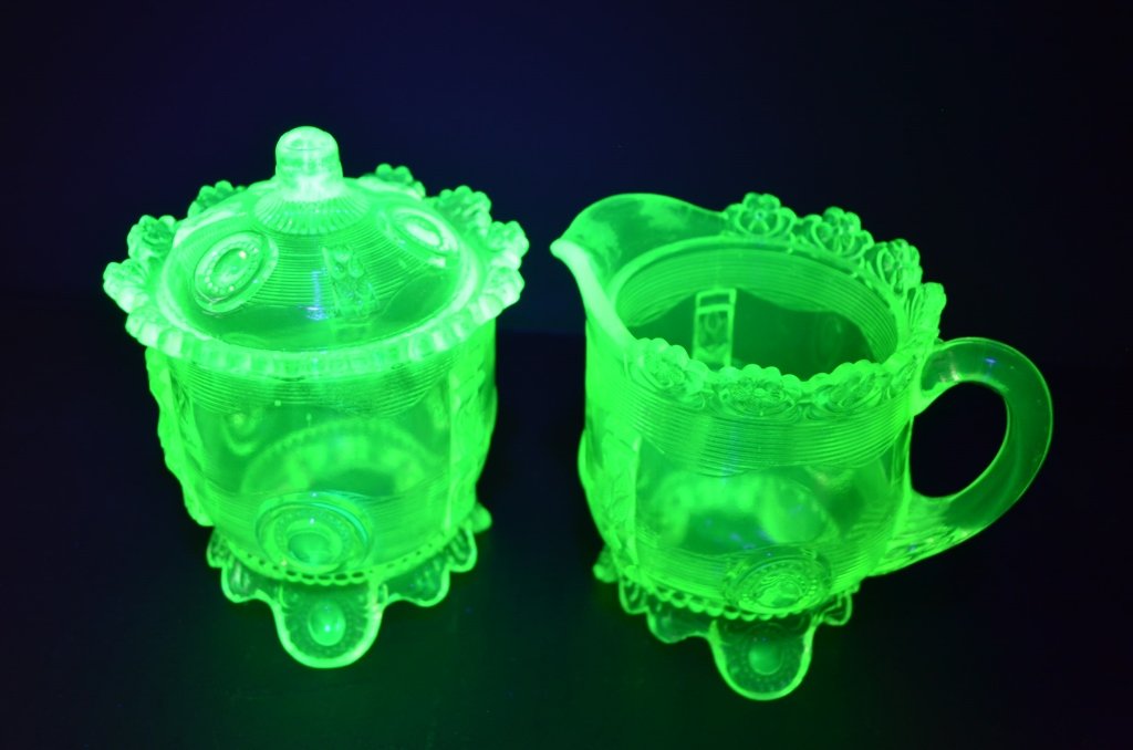 Greentown Canary Sugar & Creamer: $20 Shipping/handling/insurance (up to $100) shipped in the continental United States. We do not combine multiple lots for shipping as the packages are sealed and labeled immediately after the item is