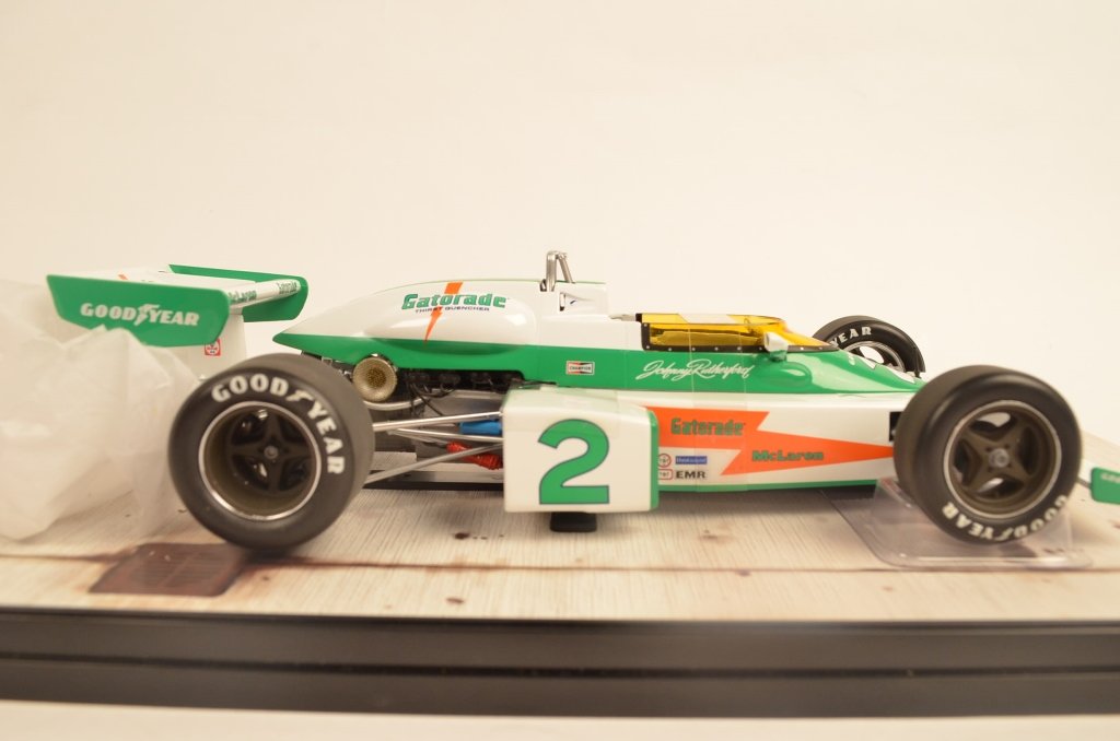 Carousel McLaren M16 #4803 1:18 Scale Die Cast Car: $18 Shipping/handling/insurance (up to $100) shipped in the continental United States. We do not combine multiple lots for shipping as the packages are sealed and labeled immediately after the item is