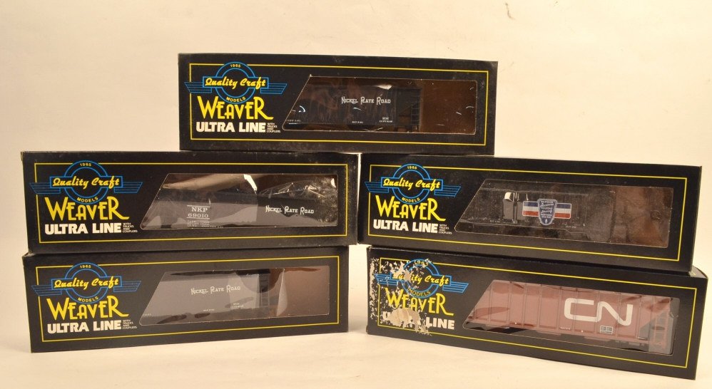 (4) Weaver Ultra Line Coal Cars & (1) Hooper: $23 Shipping/handling/insurance (up to $100) shipped in the continental United States. We do not combine multiple lots for shipping as the packages are sealed and labeled immediately after the item is