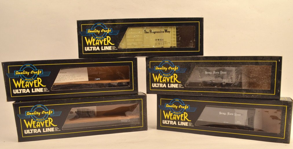 Weaver Ultra Line 50' Flat Cars & 2 Bay Coal Cars: $23 Shipping/handling/insurance (up to $100) shipped in the continental United States. We do not combine multiple lots for shipping as the packages are sealed and labeled immediately after the item is
