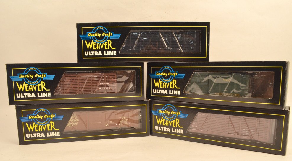 Weaver Ultra Line Boxcars & Stock Car: $23 Shipping/handling/insurance (up to $100) shipped in the continental United States. We do not combine multiple lots for shipping as the packages are sealed and labeled immediately after the item is