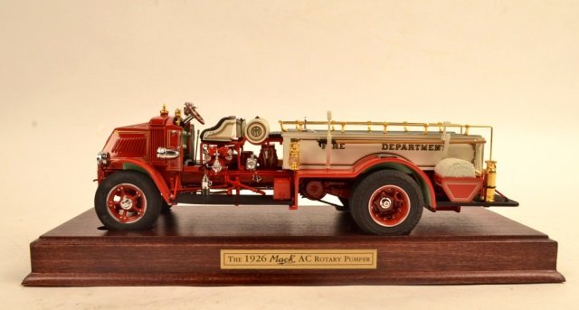 1926 Mack AC Rotary Pumper Danbury Mint: $18 Shipping/handling/insurance (up to 100) shipped in the continental United States. We do not combine shipping as the packages are sealed and labeled immediately after the item is sold. The 1926 Mac
