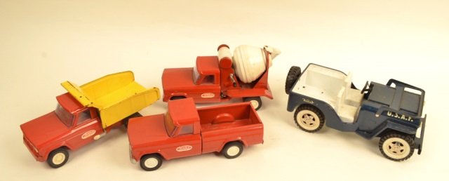 (4) Tonka Toys Jeep Dump Mixer Pickup Trucks: $22 Shipping/handling/insurance (up to 100) shipped in the continental United States. We do not combine shipping as the packages are sealed and labeled immediately after the item is sold. (4) Metal To