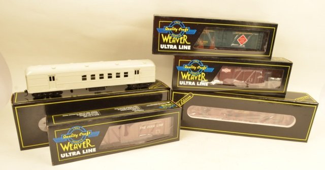 (5) Weaver Brand Passenger Cars 2 Rail: $20 Shipping/handling/insurance (up to 100) shipped in the continental United States. We do not combine shipping as the packages are sealed and labeled immediately after the item is sold. Weaver Ultra