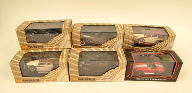 (5) IXO Museum 1:43 Scale Die Cast Cars: $18 Shipping/handling/insurance (up to $100) shipped in the continental United States. We do not combine multiple lots for shipping as the packages are sealed and labeled immediately after the item is