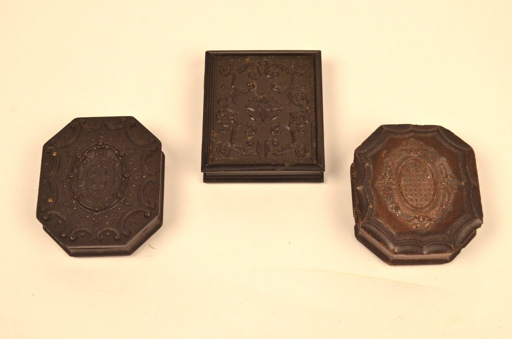(3) Civil War era Gutta Percha Daugerratype Cases: $18 Shipping/handling/insurance (up to 100) shipped in the continental United States. We do not combine shipping as the packages are sealed and labeled immediately after the item is sold. Internationa