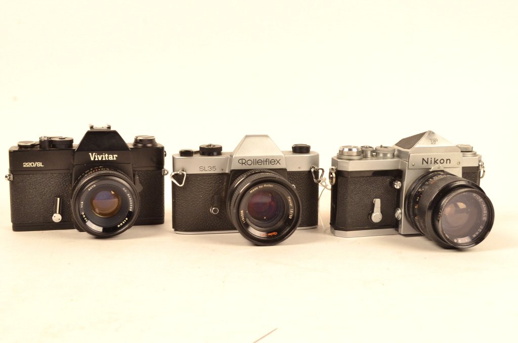 (3) Cameras: Nikon F 35mm, Rolleiflex & Vivitar: $18 Shipping/handling/insurance (up to 100) shipped in the continental United States. We do not combine shipping as the packages are sealed and labeled immediately after the item is sold. Internationa
