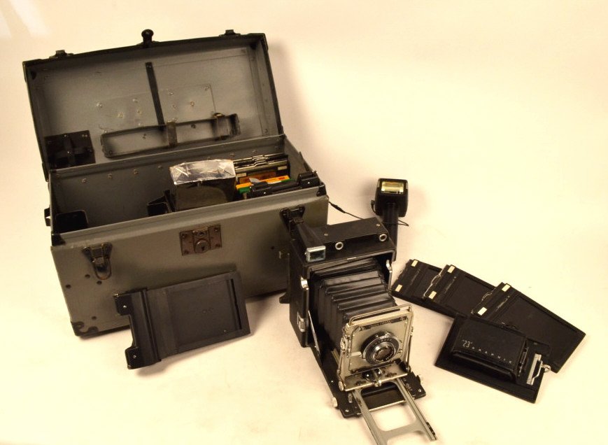 Graflex Graphic Camera, Film & Roll Holder: $40 Shipping/handling/insurance (up to 100) shipped in the continental United States. We do not combine shipping as the packages are sealed and labeled immediately after the item is sold. Internationa