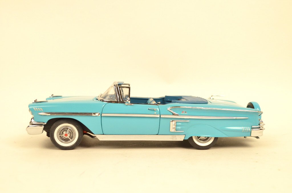 1958 Chevrolet Impala Danbury Mint 1:24 Die Cast: $18 Shipping/handling/insurance (up to 100) shipped in the continental United States. We do not combine shipping as the packages are sealed and labeled immediately after the item is sold. Internationa