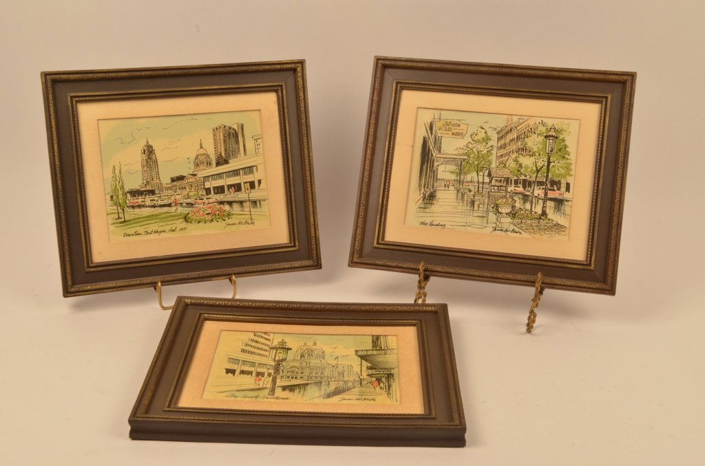 (3) James McBride Original Signed Watercolors Nov 23, 2013 Scheerer