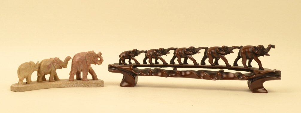Soapstone Elephants & Parade of Elephants: $22 Shipping/handling/insurance (up to 100) shipped in the continental United States. We do not combine shipping as the packages are sealed and labeled immediately after the item is sold. Three soapst