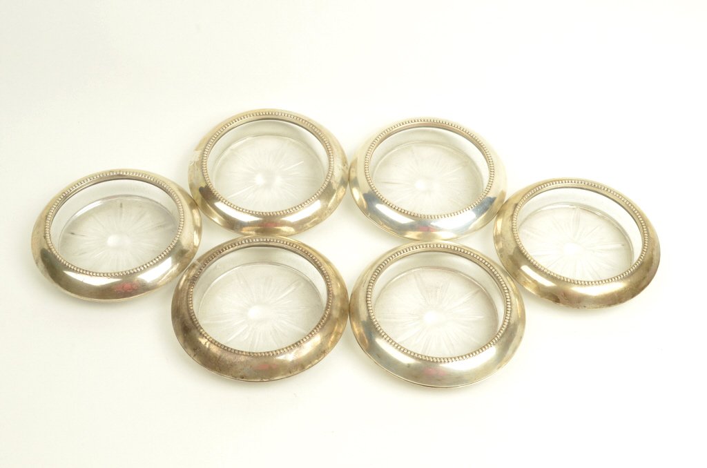 (6) Sterling Matching Cut Glass Coasters: FREE SHIPPING ON THIS ITEM (continental US only, international bidders contact Pak Mail for shipping quote), buyer to pay $6.99 flat fee for handling, packaging and insurance on EACH INDIVIDUAL ITEM (