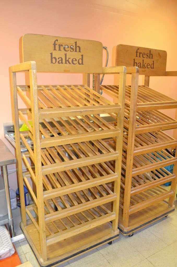 Pair of Wooden Bakery Display Racks