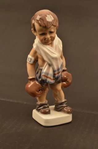 Dahl Jensen Royal Copenhagen Porcelain Boy Boxer: FREE SHIPPING ON THIS LOT(continental US only, international bidders contact Pak Mail for shipping quote), buyer to pay $8.99 flat fee for handling, packaging and insurance on EACH INDIVIDUAL LOT (no 