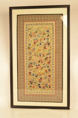 *100 Children Hand Embroidered Pure Silk Art: Contact our recommended 3rd party for profit shipper Pak Mail at (260) 637-4809 for shipping quote PRIOR to bidding. Scheerer WILL NOT ship this item under any circumstances, no exceptions. Profession