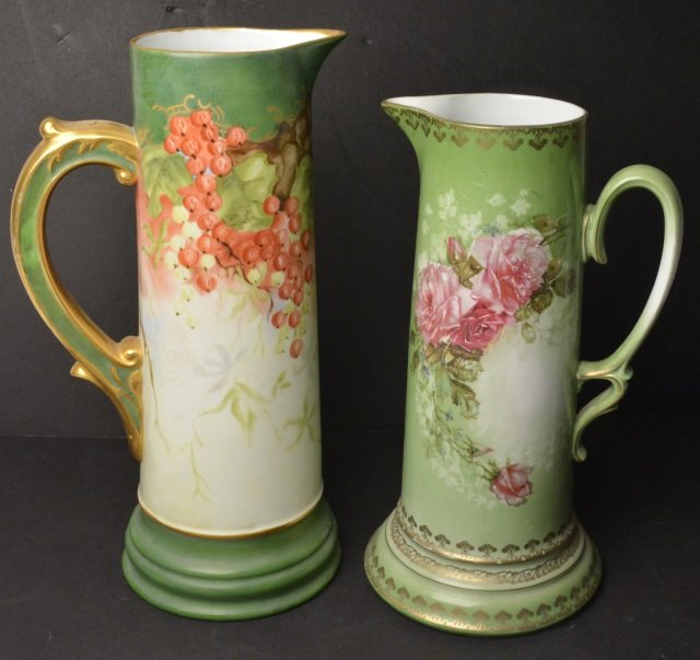 *(2) Porcelain Ewers: Contact our recommended 3rd party for profit shipper Pak Mail at (260) 637-4809 for shipping quote PRIOR to bidding. Scheerer WILL NOT ship this item under any circumstances, no exceptions. (2) Porcel