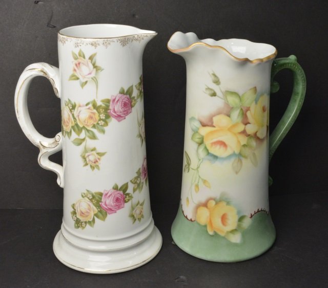 *(2) Porcelain Ewers: Contact our recommended 3rd party for profit shipper Pak Mail at (260) 637-4809 for shipping quote PRIOR to bidding. Scheerer WILL NOT ship this item under any circumstances, no exceptions. (2) Porcel