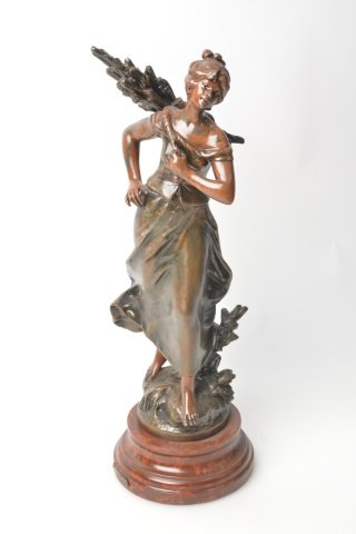 *Par Aug Moreau "Retour Des Bols" Woman Sculpture: Contact our recommended 3rd party for profit shipper Pak Mail at (260) 637-4809 for shipping quote PRIOR to bidding. Scheerer WILL NOT ship this item under any circumstances, no exceptions. Par Aug Mo