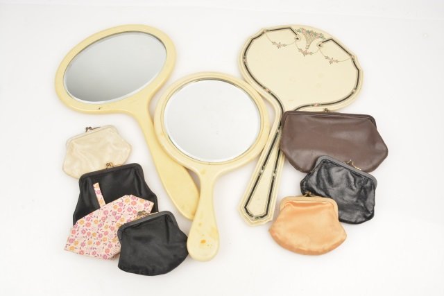 Vintage Ladies Vanity Items, Ivory Hand Mirrors: Continental USA buyer to pay $19.99 flat fee for shipping, handling, packaging and insurance on EACH INDIVIDUAL LOT (international bidders contact Pak Mail for shipping quote). NO COMBINED SHIPPING, N