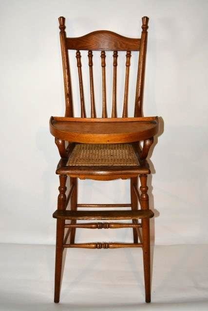 *Antique Cane Bottom Children's Highchair: Contact our recommended 3rd party for profit shipper Pak Mail at (260) 637-4809 for shipping quote PRIOR to bidding. Scheerer WILL NOT ship this item under any circumstances, no exceptions. Antique ca