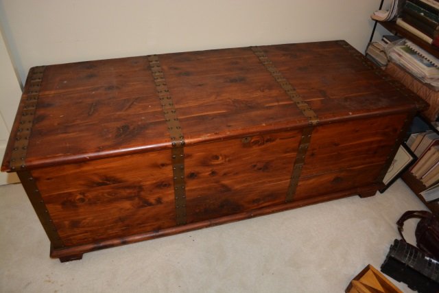*Oversized Antique Cedar Chest: Contact our recommended 3rd party for profit shipper Pak Mail at (260) 637-4809 for shipping quote PRIOR to bidding. Scheerer WILL NOT ship this item under any circumstances, no exceptions. Oversized