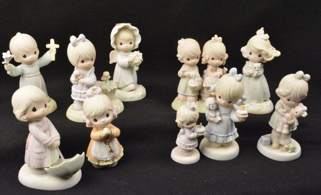 *Large Lot Of Precious Moment Figurines: Contact our recommended 3rd party for profit shipper Pak Mail at (260) 637-4809 for shipping quote PRIOR to bidding. Scheerer WILL NOT ship this item under any circumstances, no exceptions. (10) Preci