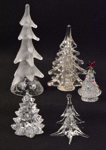 *Collection Of Decorative Glass Christmas Trees: Contact our recommended 3rd party for profit shipper Pak Mail at (260) 637-4809 for shipping quote PRIOR to bidding. Scheerer WILL NOT ship this item under any circumstances, no exceptions. (5) Decora
