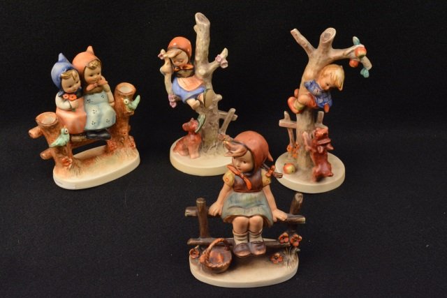 *(4) Hummel Porcelain Figurines: Contact our recommended 3rd party for profit shipper Pak Mail at (260) 637-4809 for shipping quote PRIOR to bidding. Scheerer WILL NOT ship this item under any circumstances, no exceptions. (4) Hummel