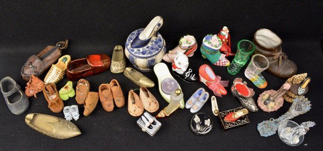 *Collection Of Miniature Shoes: Contact our recommended 3rd party for profit shipper Pak Mail at (260) 637-4809 for shipping quote PRIOR to bidding. Scheerer WILL NOT ship this item under any circumstances, no exceptions. Porcelain