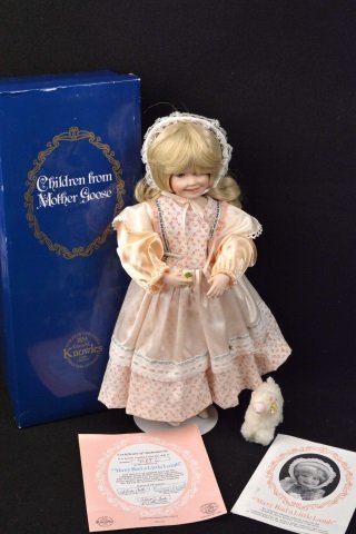 *"Mary Had A Little Lamb" Ashton-Drake Doll: Contact our recommended 3rd party for profit shipper Pak Mail at (260) 637-4809 for shipping quote PRIOR to bidding. Scheerer WILL NOT ship this item under any circumstances, no exceptions. Porcelain