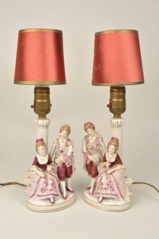 *Pair of Figural Victorian Boudoir Lamps (1 of 4)