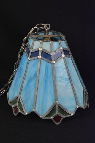 *Vintage 12 Panel Slag Glass Hanging Light: Contact our recommended 3rd party for profit shipper Pak Mail at (260) 637-4809 for shipping quote PRIOR to bidding. Scheerer WILL NOT ship this item under any circumstances, no exceptions. Vintage 12