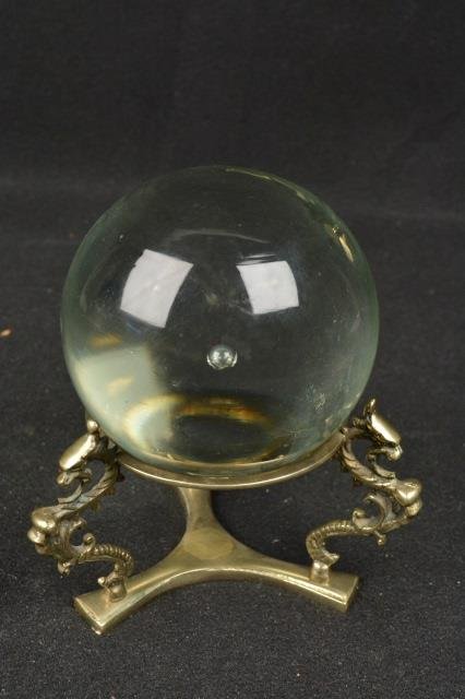 *Morano Art Glass Sphere With Dragon Stand (1 of 3)