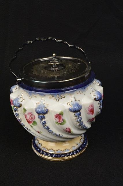 *Crescent & Sons China Biscuit Jar: Contact our recommended 3rd party for profit shipper Pak Mail at (260) 637-4809 for shipping quote PRIOR to bidding. Scheerer WILL NOT ship this item under any circumstances, no exceptions. Crescent &