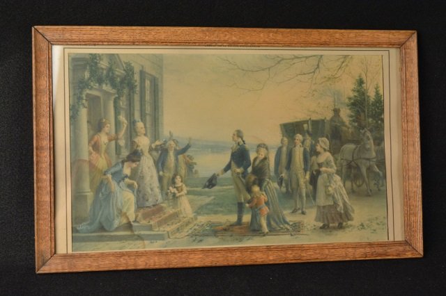 *Vintage Print Of Washington Returning To Vernon: Contact our recommended 3rd party for profit shipper Pak Mail at (260) 637-4809 for shipping quote PRIOR to bidding. Scheerer WILL NOT ship this item under any circumstances, no exceptions. Vintage Ar