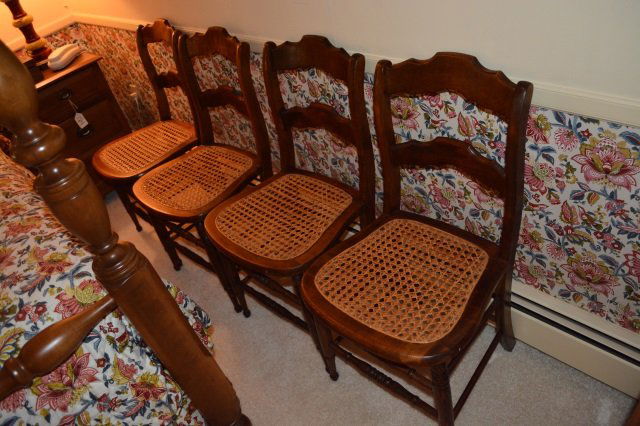 *(4) Cane Bottom Chairs (1 of 2)