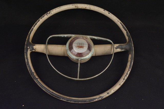 *Vintage Ford Steering Wheel: Contact our recommended 3rd party for profit shipper Pak Mail at (260) 637-4809 for shipping quote PRIOR to bidding. Scheerer WILL NOT ship this item under any circumstances, no exceptions. Vintage Fo